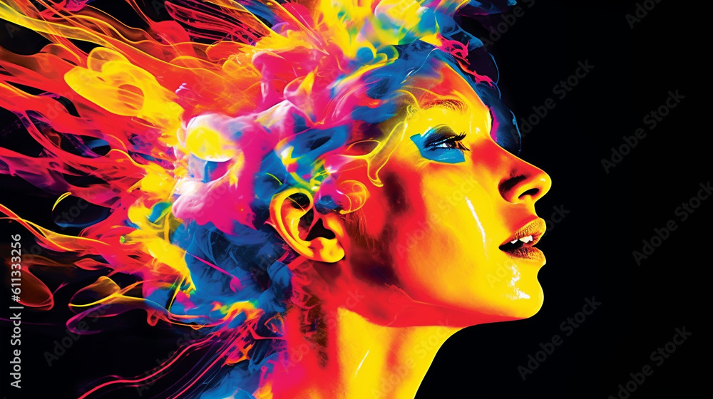 Pop Art Fusion of Psyche, Fashion created with AI generative Pop Art Fusion of Psyche, Fashion created with AI generative