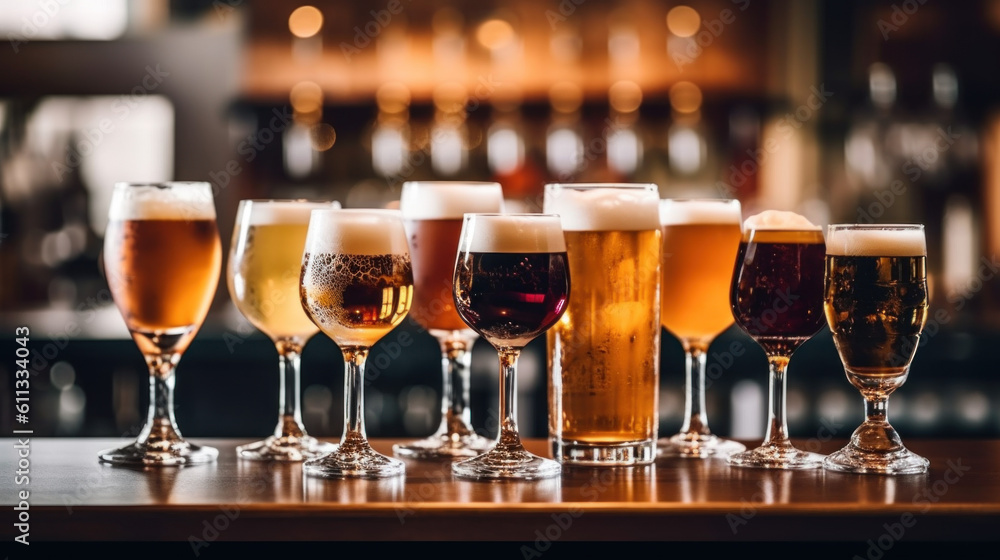 Frothy Beer Glasses Overflowing with Joy and Flavor. Capturing Smiling ...