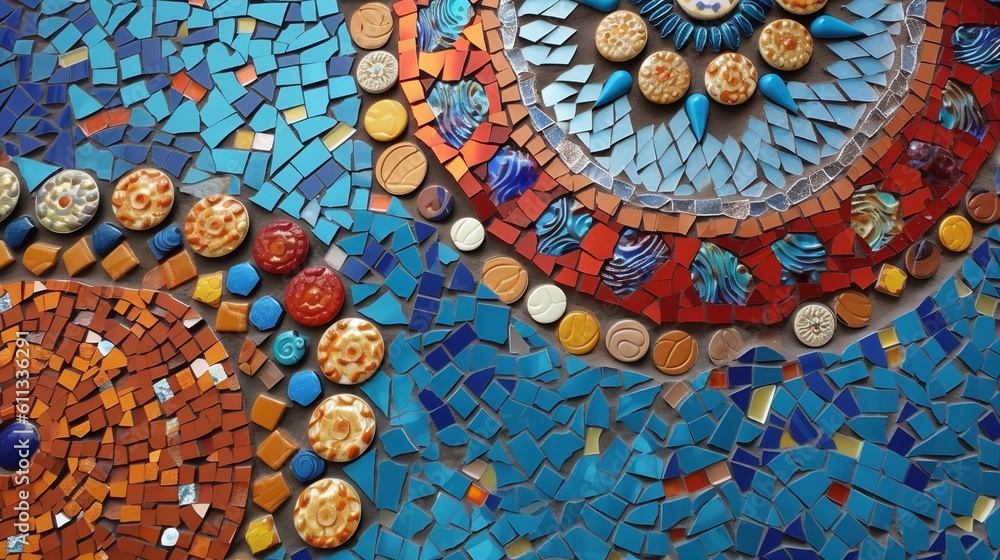 Obraz premium Vibrant Mosaic of Ceramic Tiles