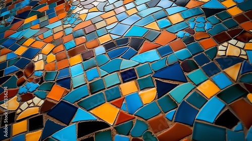 Vibrant Mosaic of Ceramic Tiles