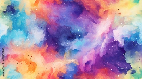 Vibrant Watercolor Galaxy Pattern
