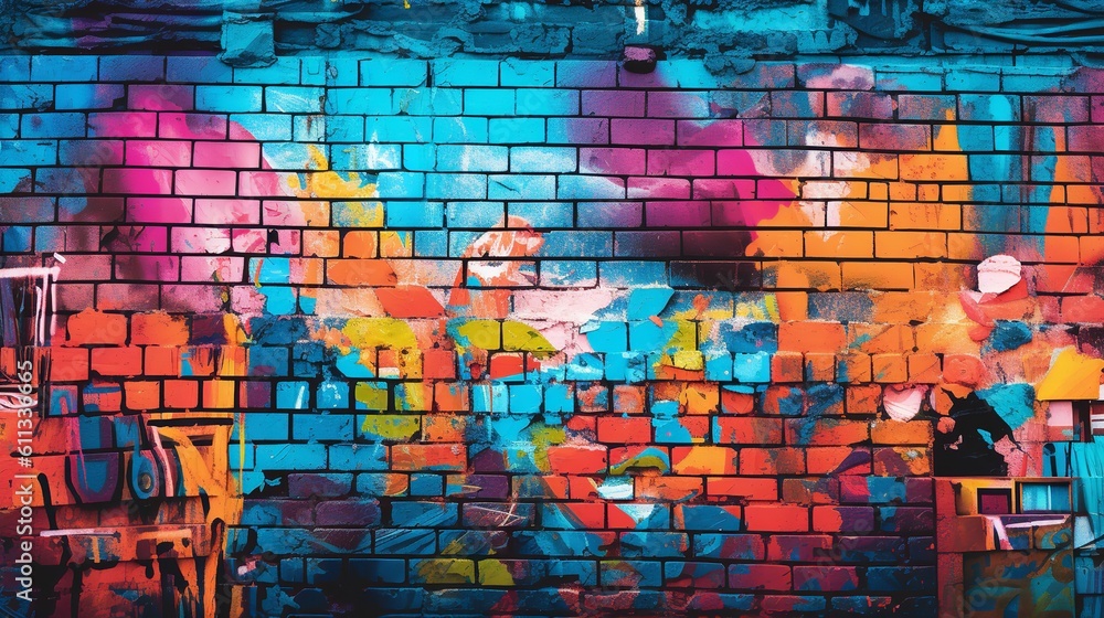Vibrant Graffiti Wall Texture