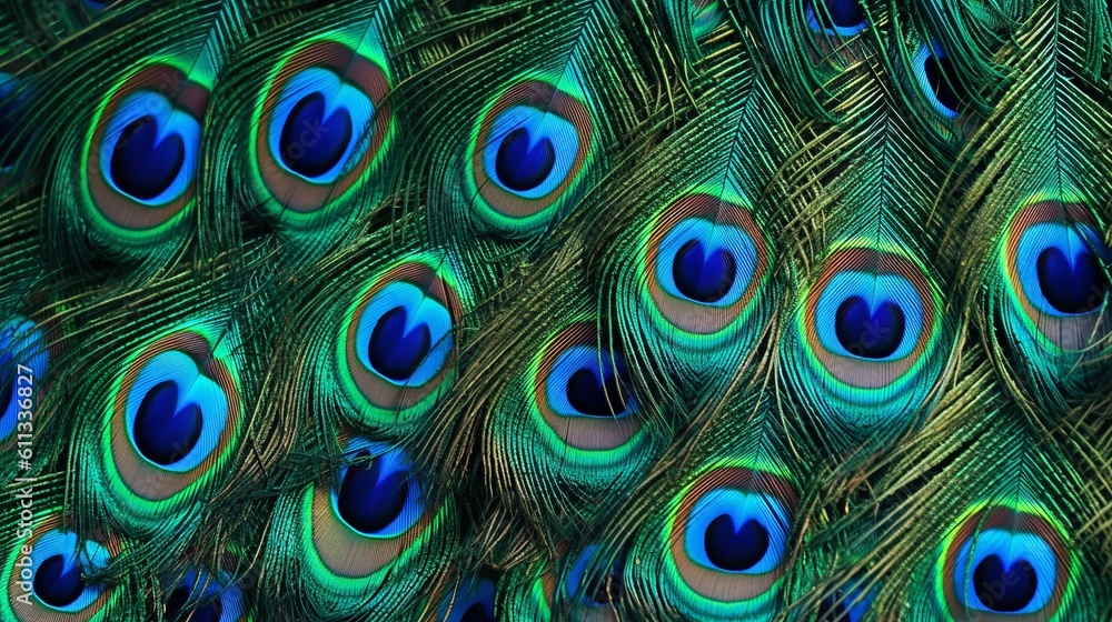 Obraz premium Vibrant Peacock Feather Texture