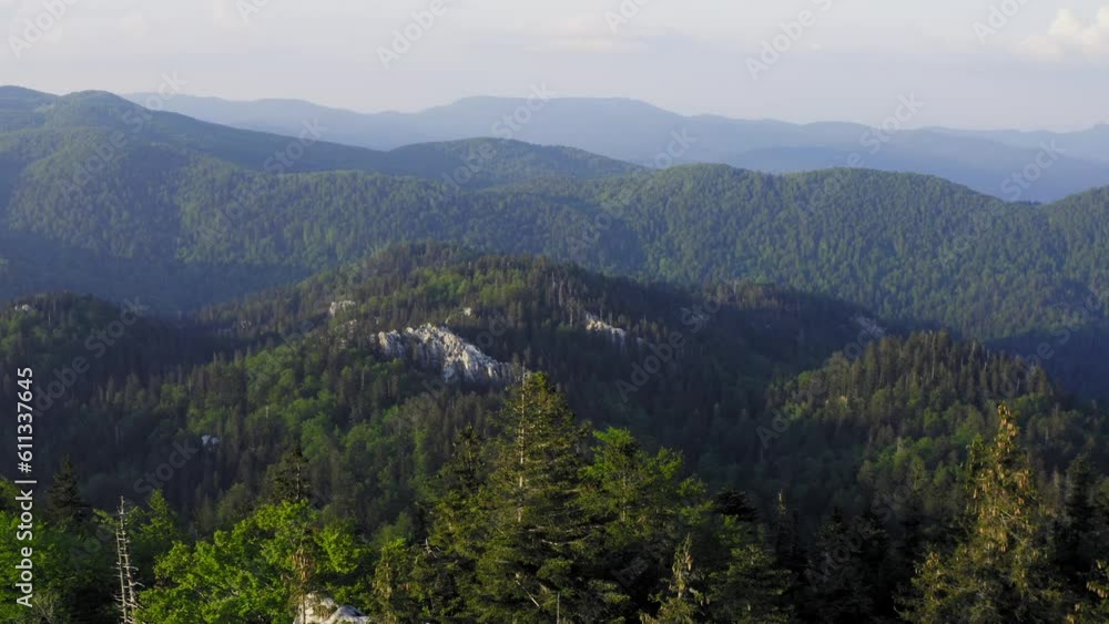 Aerial view of eroded limestone rocks Bijele stijene mountains in Croatia Aerial view of eroded limestone rocks Bijele stijene mountains in Croatia