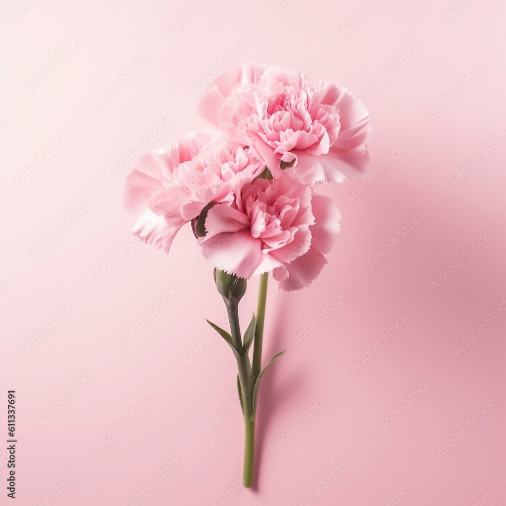 Pink Carnation: Mother's Day. Generative AI