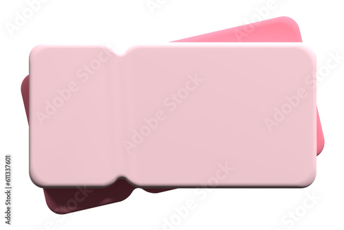 Coupon with an empty space for the text. Sale and retail commercial concept. Cashback and promo code. Online store. 3d rendering illustration