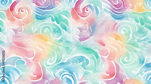 Watercolor Abstract Swirl Pattern