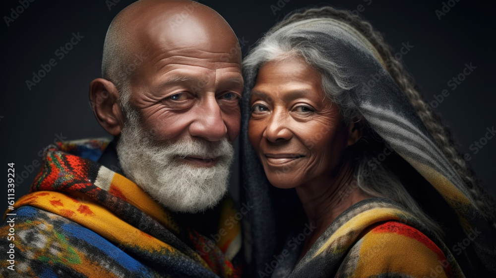 Black man hugging a black woman , beautiful natural ageing. Black man hugging a black woman , beautiful natural ageing.