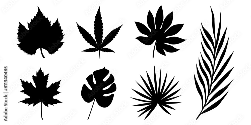 Autumn Leaves Silhouette Set Autumn Leaves Silhouette Set