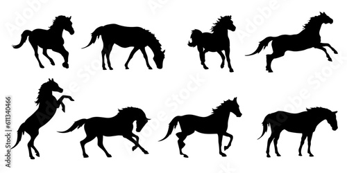 Horses Silhouette Set
