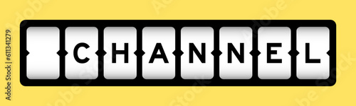 Black color in word channel on slot banner with yellow color background