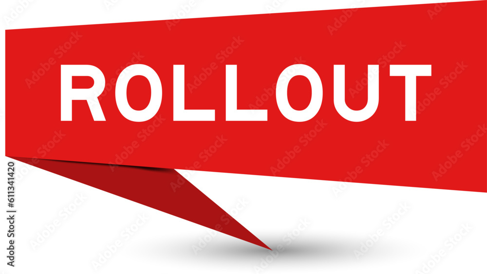 Fototapeta premium Red color speech banner with word rollout on white background