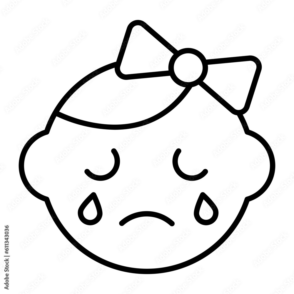 Obraz premium Baby Crying Thin Line Icon