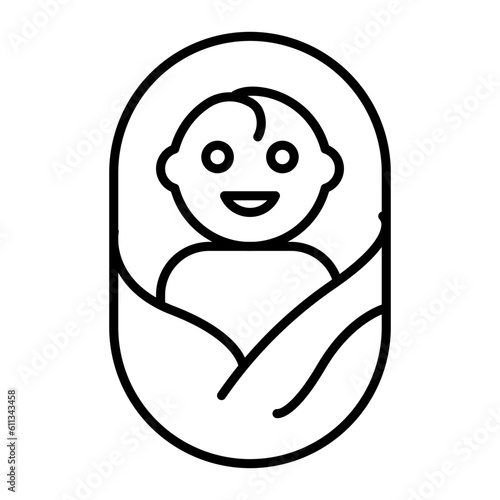 New Born Thin Line Icon