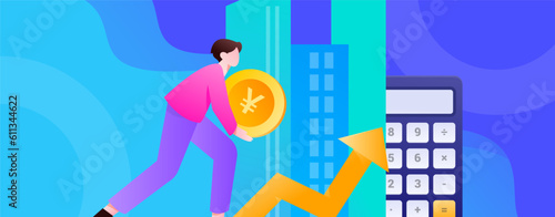 Home loan flat vector concept operation illustration
