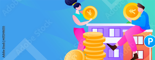 Home loan flat vector concept operation illustration

