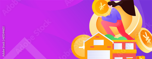 Home loan flat vector concept operation illustration
