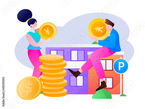 Home loan flat vector concept operation illustration
