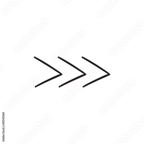 arrow icon hand drawn isolated