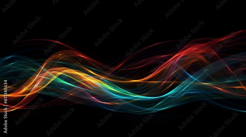 Colorful light trails with motion effect. Illustration of high speed ...