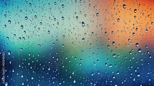 Pattern Of Raindrops On Glass Window Background.