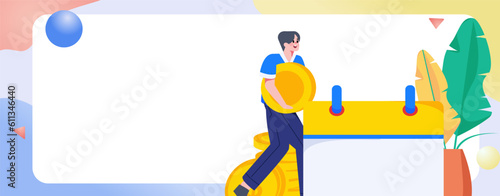 Sign in people flat vector concept operation hand drawn illustration
