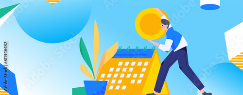 Sign in people flat vector concept operation hand drawn illustration
