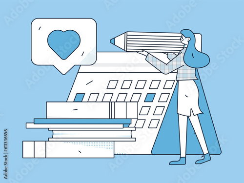 Sign in people flat vector concept operation hand drawn illustration
