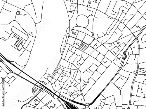 Vector road map of the city of  Venlo Centrum in the Netherlands on a white background. photo