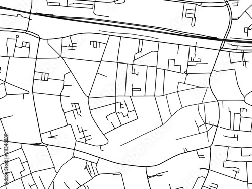 Vector road map of the city of  Tilburg Centrum in the Netherlands on a white background.