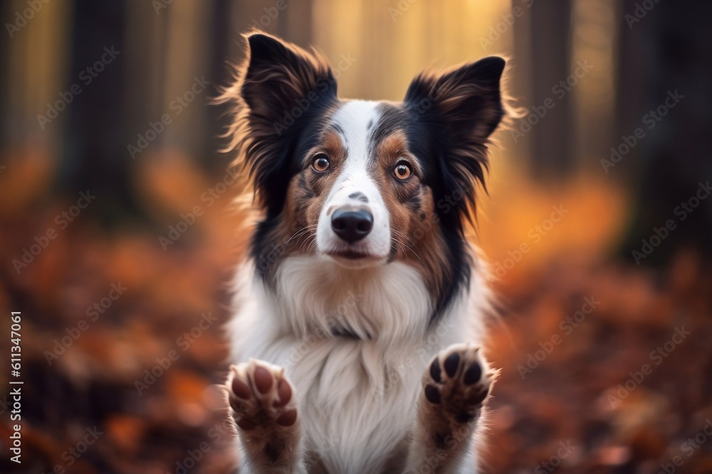 A Delightful Border Collie Pleading with Its Paws, Generated Ai