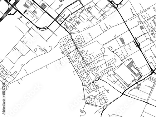 Vector road map of the city of  Aalsmeer in the Netherlands on a white background.