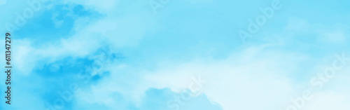 Canvas Print blue sky with white clouds in sunny weather