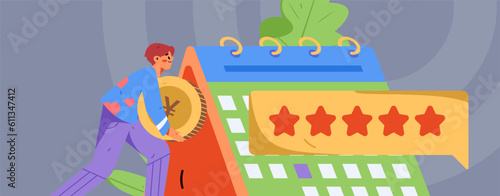 Sign in people flat vector concept operation hand drawn illustration
