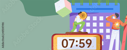 Sign in people flat vector concept operation hand drawn illustration
