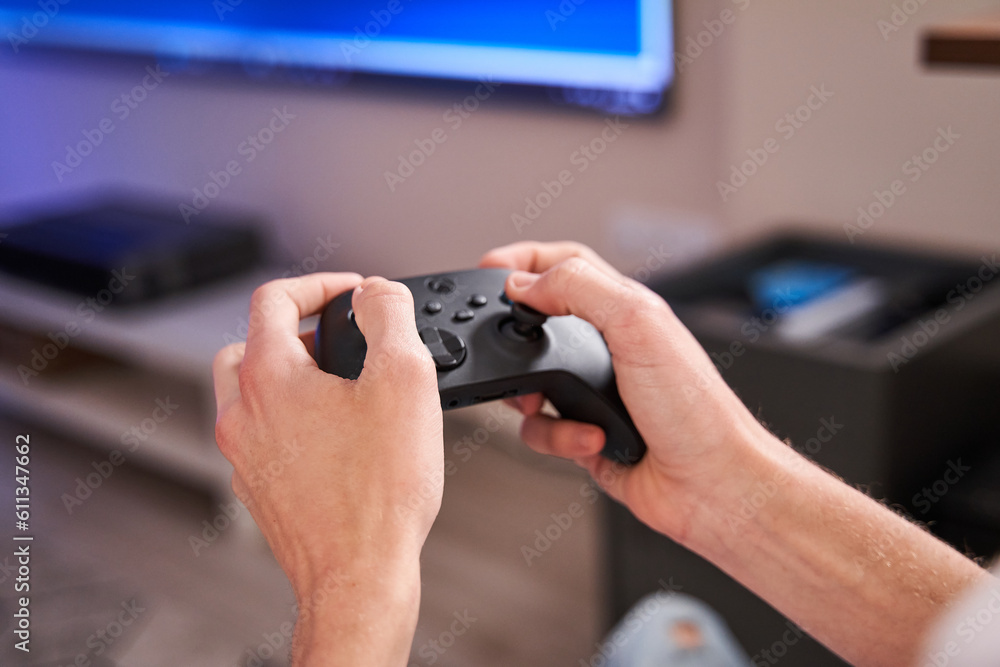 Gamer boy in his room Gamer boy in his room
