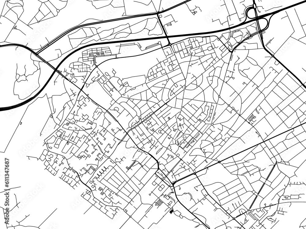 Vector road map of the city of  Zeist in the Netherlands on a white background.