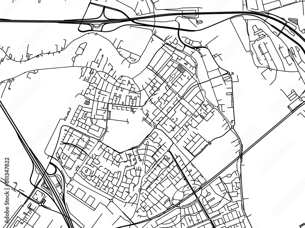 Fototapeta premium Vector road map of the city of Hendrik-Ido-Ambacht in the Netherlands on a white background.