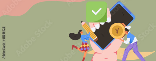 Sign in people flat vector concept operation hand drawn illustration
