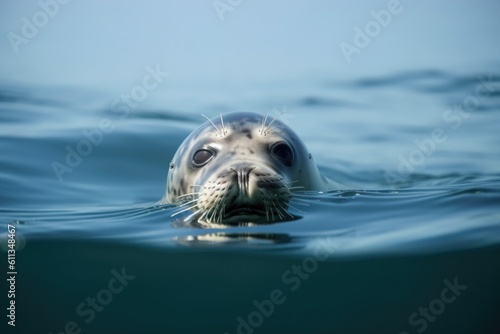 marine mammal swimming in calm and clear water, created with generative ai © Alfazet Chronicles