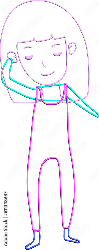 Abstract doodle hyperbolic person with a big head Abstract doodle hyperbolic person with a big head