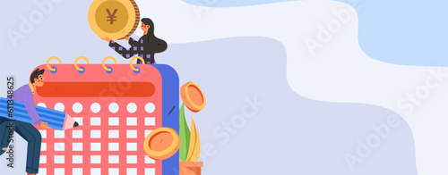 Sign in people flat vector concept operation hand drawn illustration
