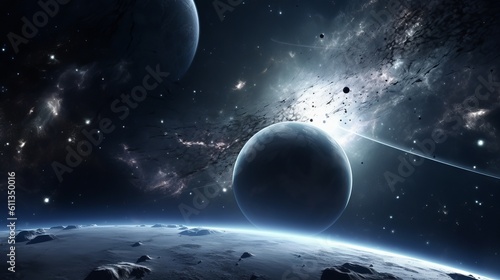 wonders of the cosmos with ultra detail HD backgrounds that showcase the breathtaking beauty of planets. The scene unfolds amidst a planetary vista, planet in space, Generative AI © Ameer
