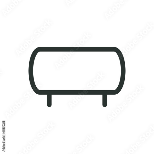 Air receiver tank isolated icon, horizontal air receiver vector icon with editable stroke