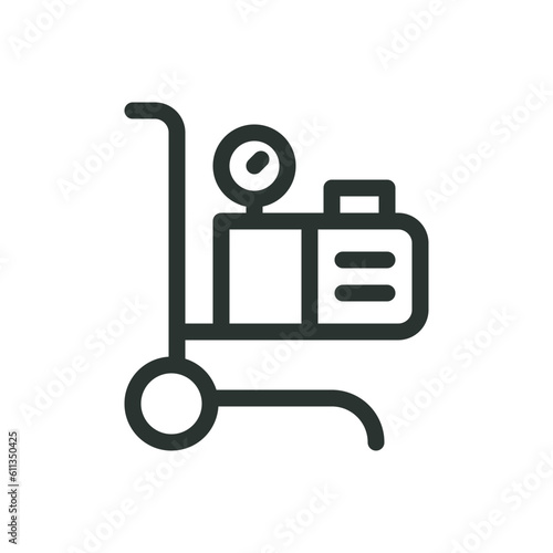 Airless paint sprayer isolated icon, gasoline engine airless spray painting machine vector icon with editable stroke