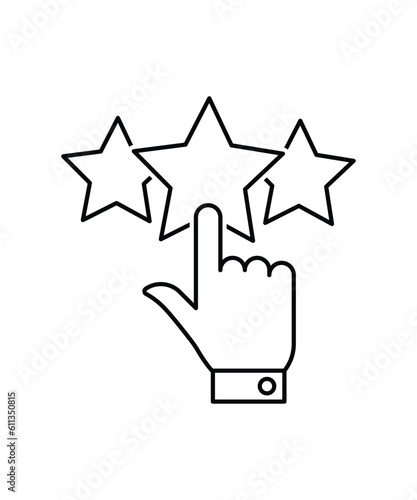 hand with star icon, vector best line icon.