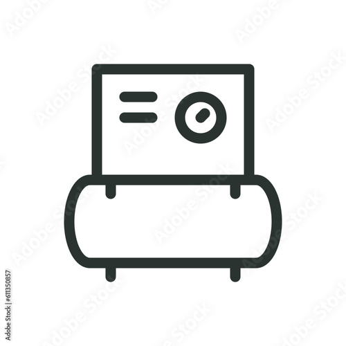 Rotary screw air compressor isolated icon, spiral air compressor vector icon with editable stroke