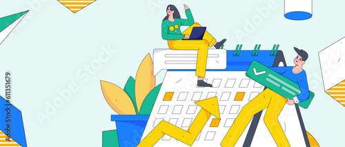 Business People Flat Vector Concept Operation Hand Drawn Illustration
