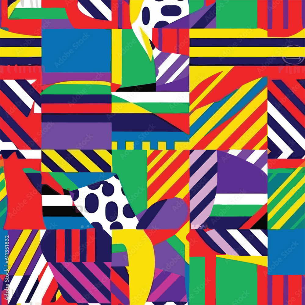 Obraz premium Seamless Colorful Abstract Zebra Pattern.Seamless pattern of Abstract Zebra in colorful style. Add color to your digital project with our pattern!