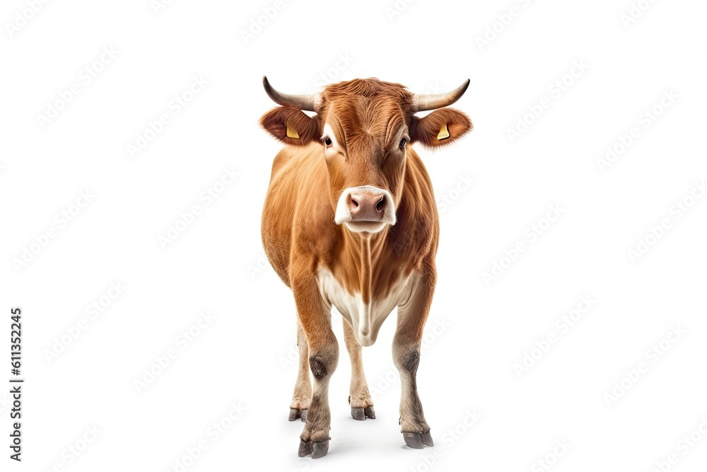 Standing Cow on an Isolated White Background Standing Cow on an Isolated White Background